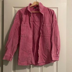 Pink corduroy button jacket small